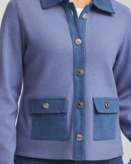 Chico's Sale - Denim Colorblock Marl Shirt Jacket