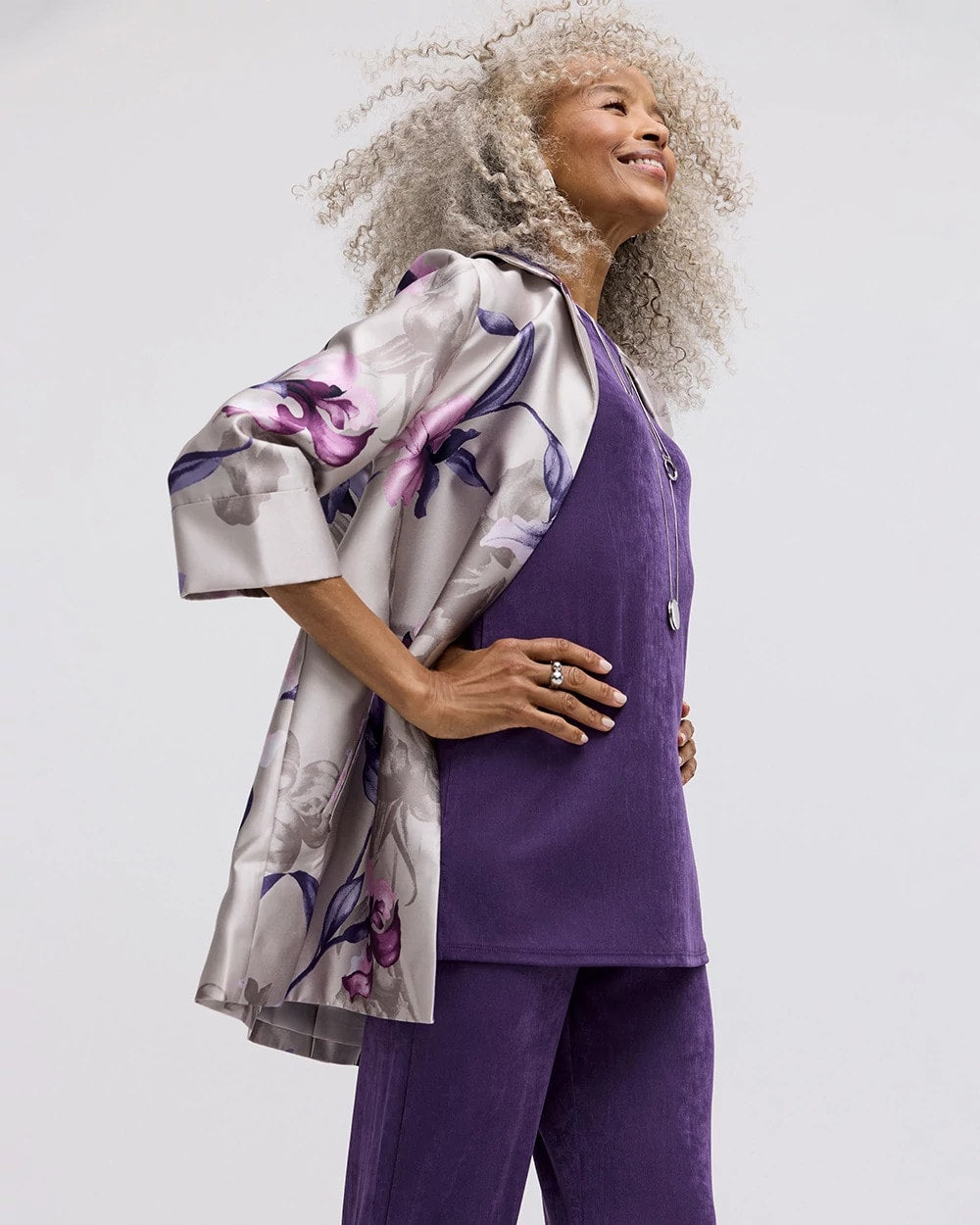 Chico's Outlet - Travelers™ Collection Iris Collared Long Jacket
