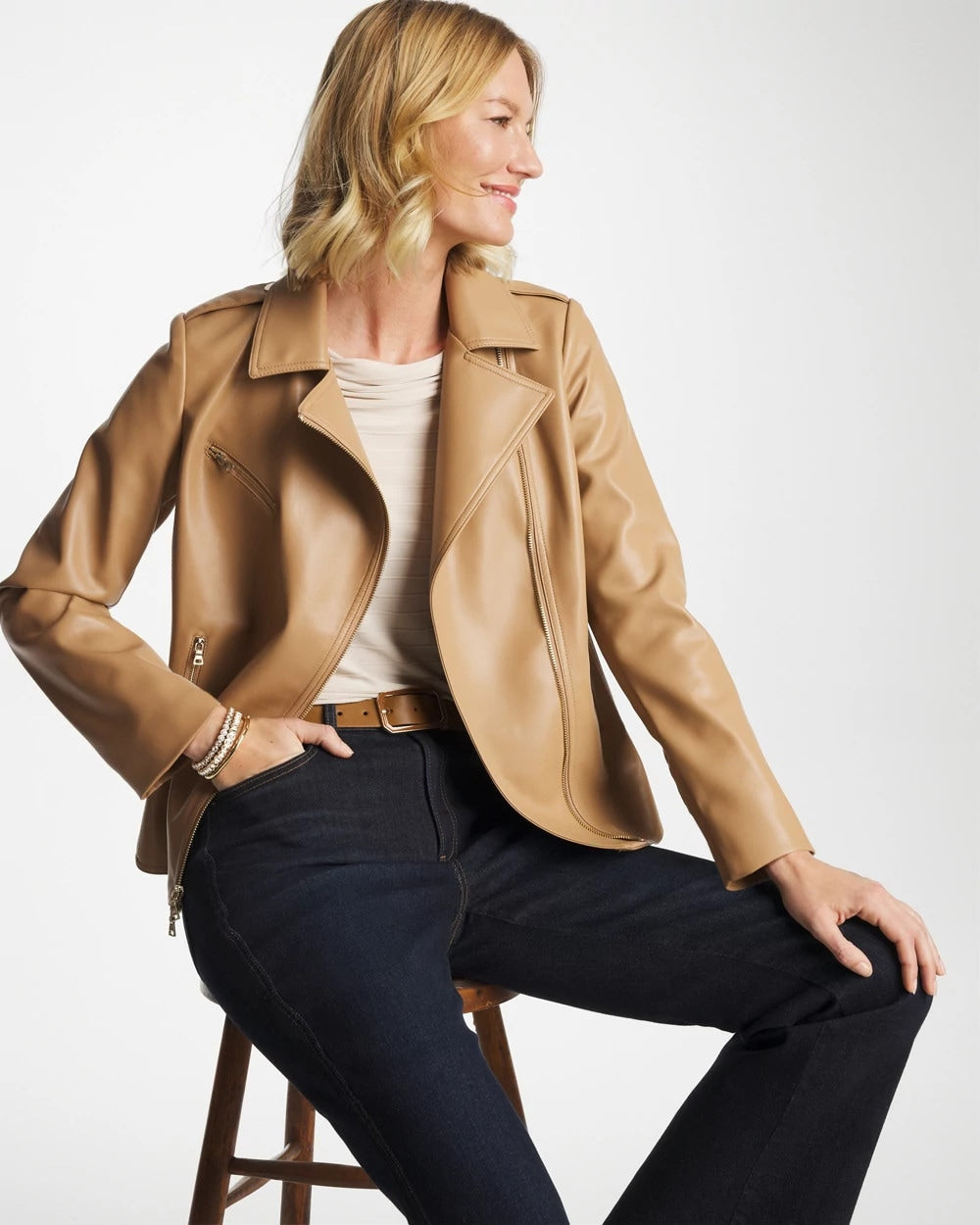Chico's US - Faux Leather Moto Jacket