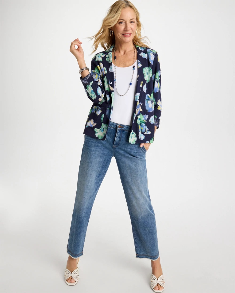 Chico's Discount - Printed Slub Knit Blazer