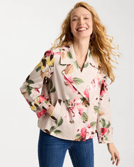 Chico's Sale - Cotton-Stretch Floral Trench Coat