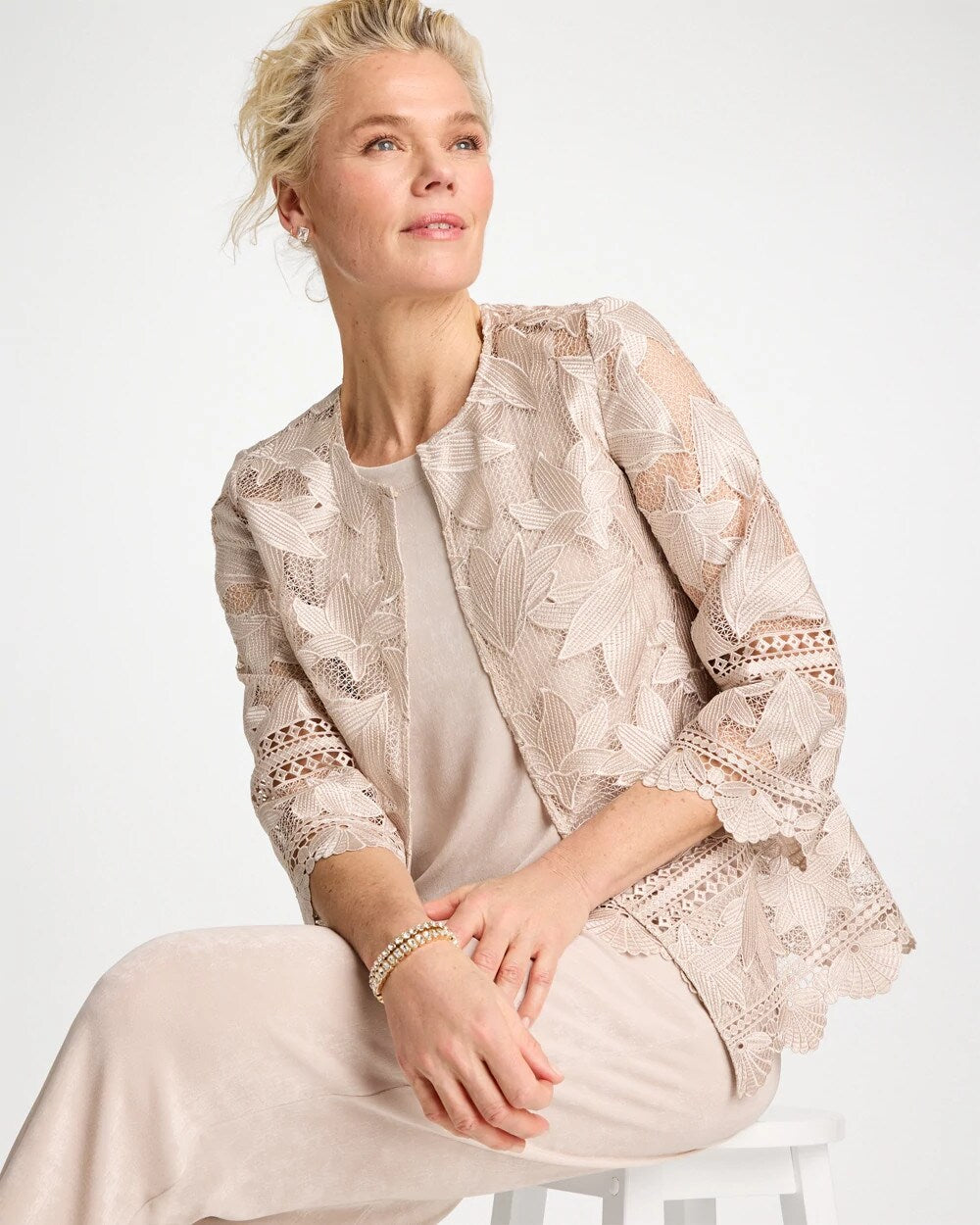 Chico's / Travelers™ Collection Scallop Lace Jacket