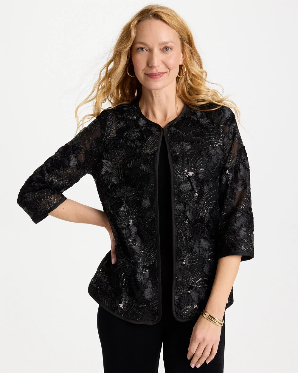 Chico's On Sale - Travelers™ Collection Sequin Mesh Soutache Jacket