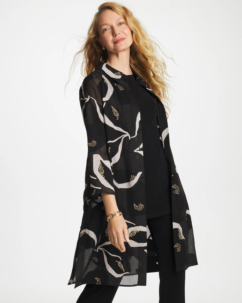 Chico's Outlet - Travelers™ Collection Burnout Peace Lily Topper