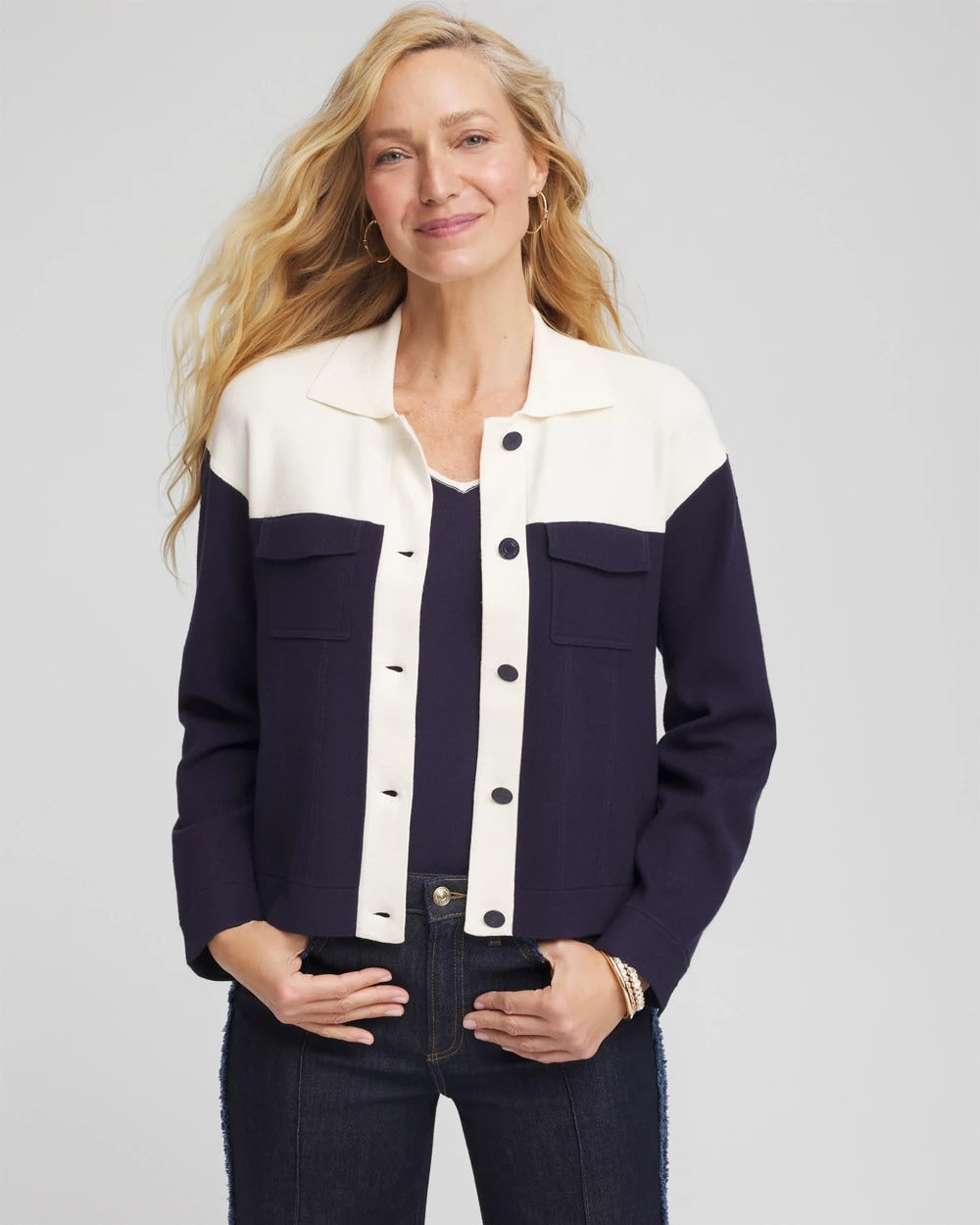 Chico's Online - Colorblock Cardigan Jacket