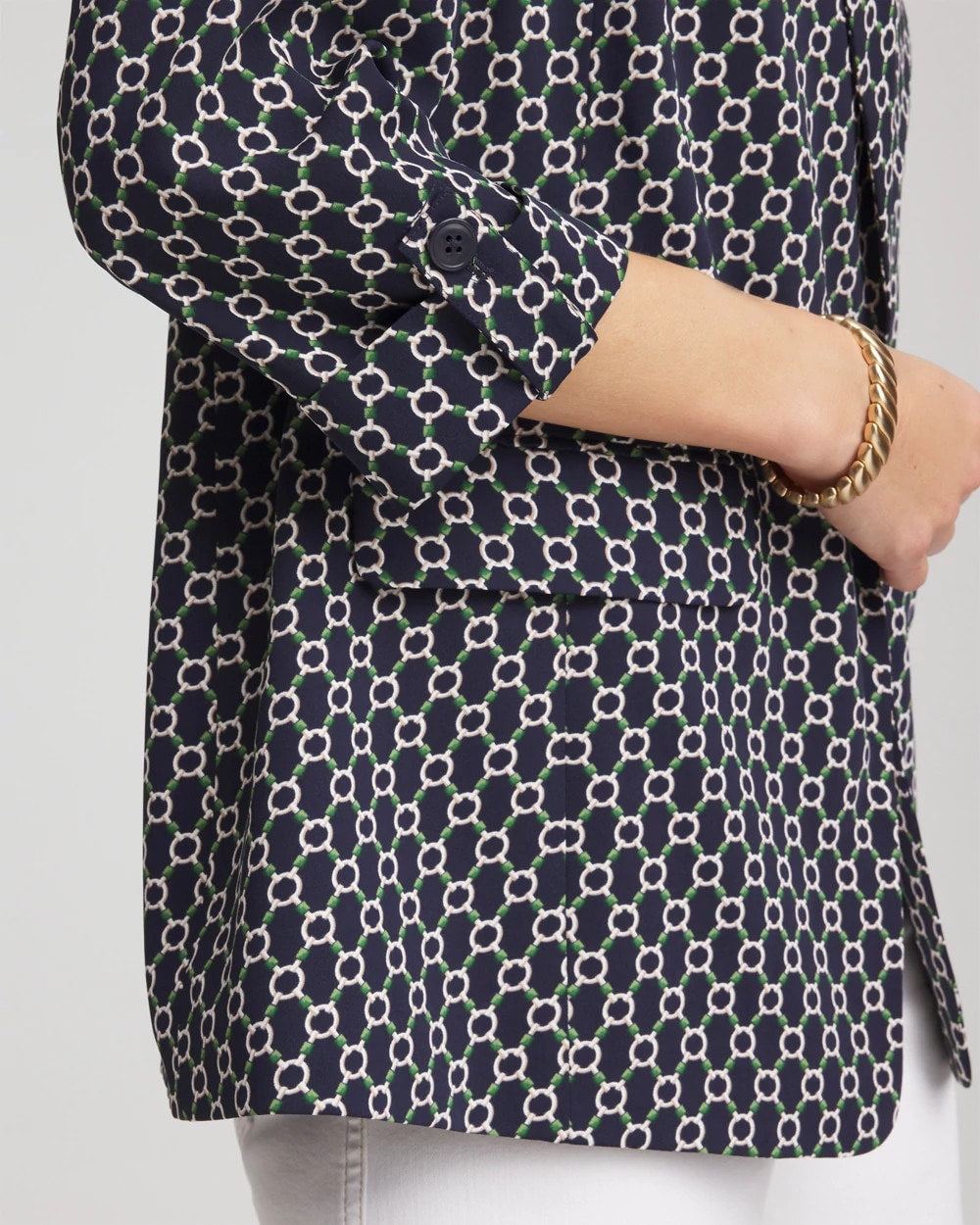 Chico's / Printed Soft Crepe Blazer
