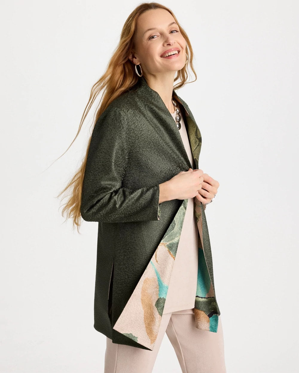 Chico's Sale - Travelers™ Soft Bloom Reversible Crushed Jacket