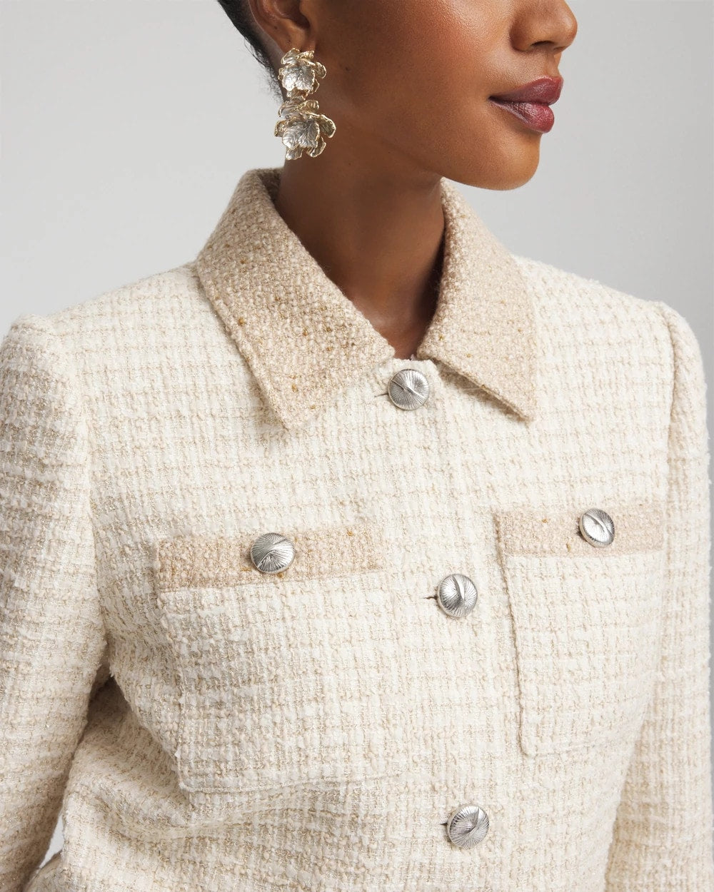 Chico's On Sale - Tonal Neutral Tweed Jacket