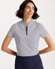 Chico's US - Zenergy® UPF Ruffle Striped Half Zip