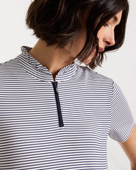 Chico's US - Zenergy® UPF Ruffle Striped Half Zip