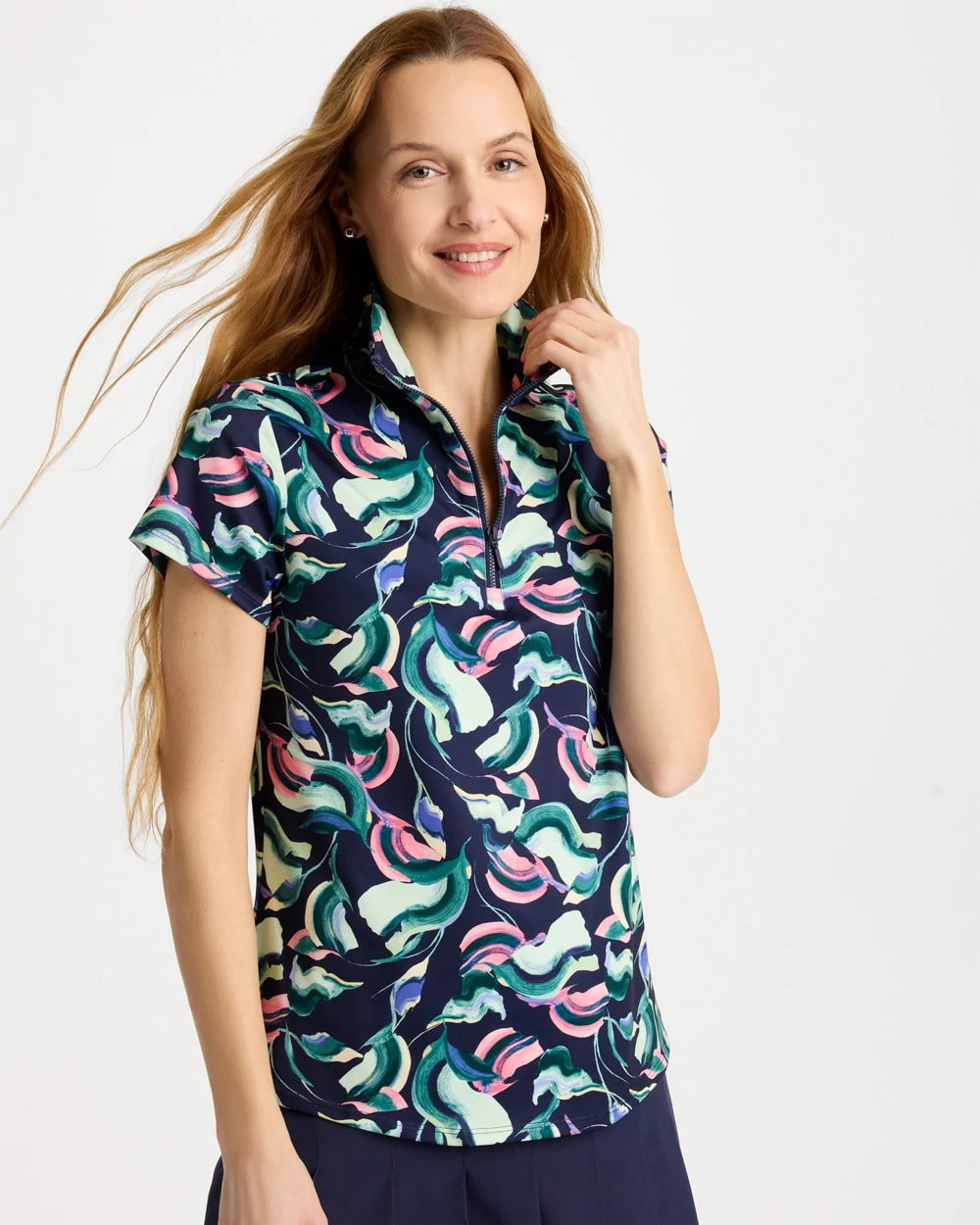 Chico's Sale - Zenergy® UPF Blooms Half Zip Polo
