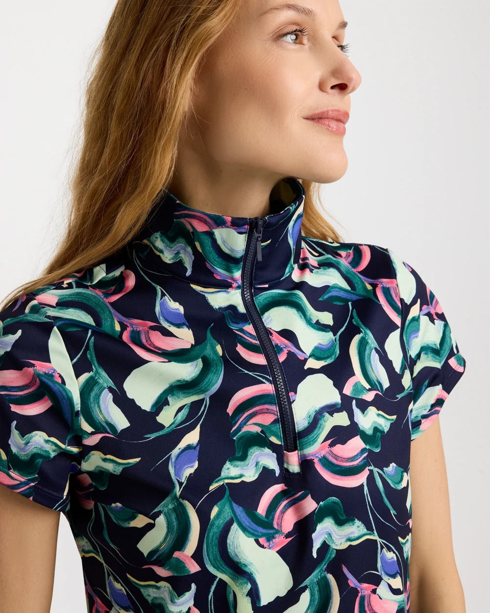 Chico's Sale - Zenergy® UPF Blooms Half Zip Polo