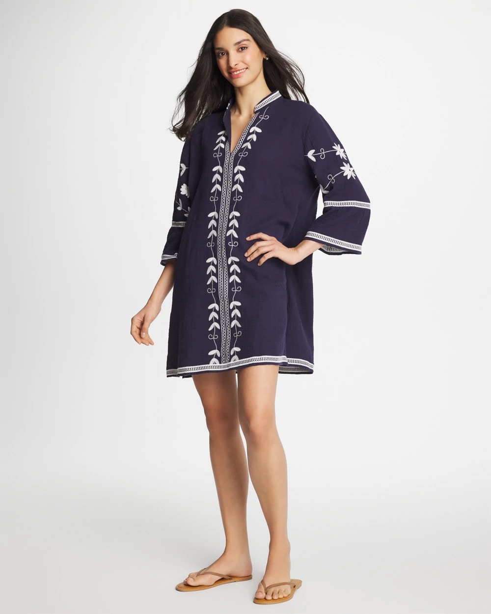Chico's Online - Woven Embroidered Swim Cover-Up