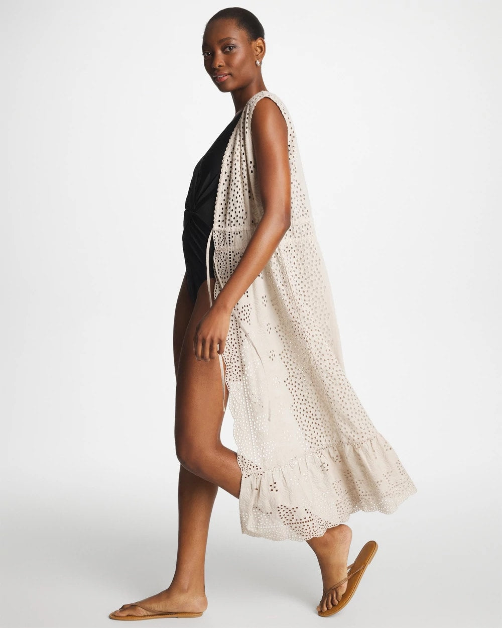 Chico's US - Woven Eyelet Swim Cover-Up Dress
