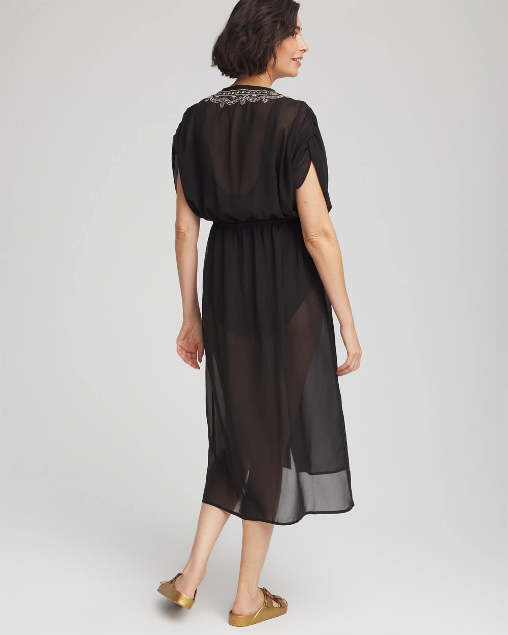 Chico's Discount - Miraclesuit® Beach Embroidered Long Kimono