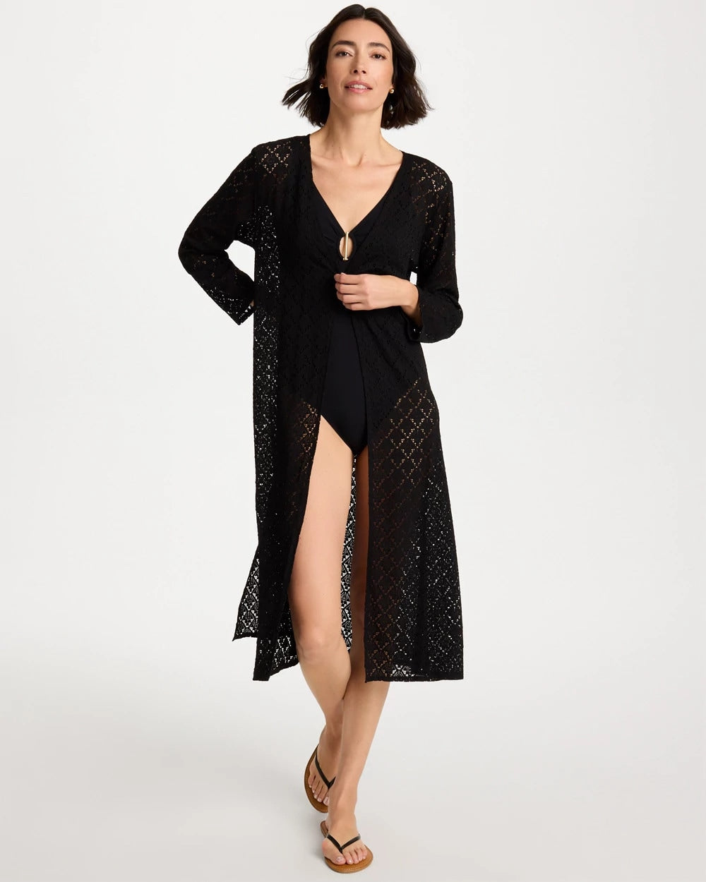 Chico's / Long Knit Swim Cover-Up