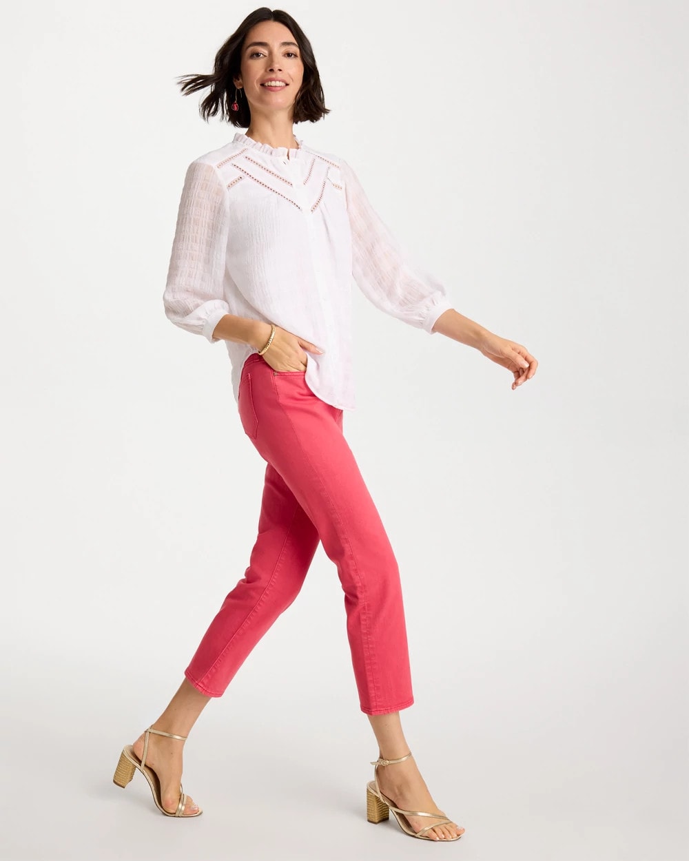 Chico's Outlet - Girlfriend Roll Cuff Crop Jeans