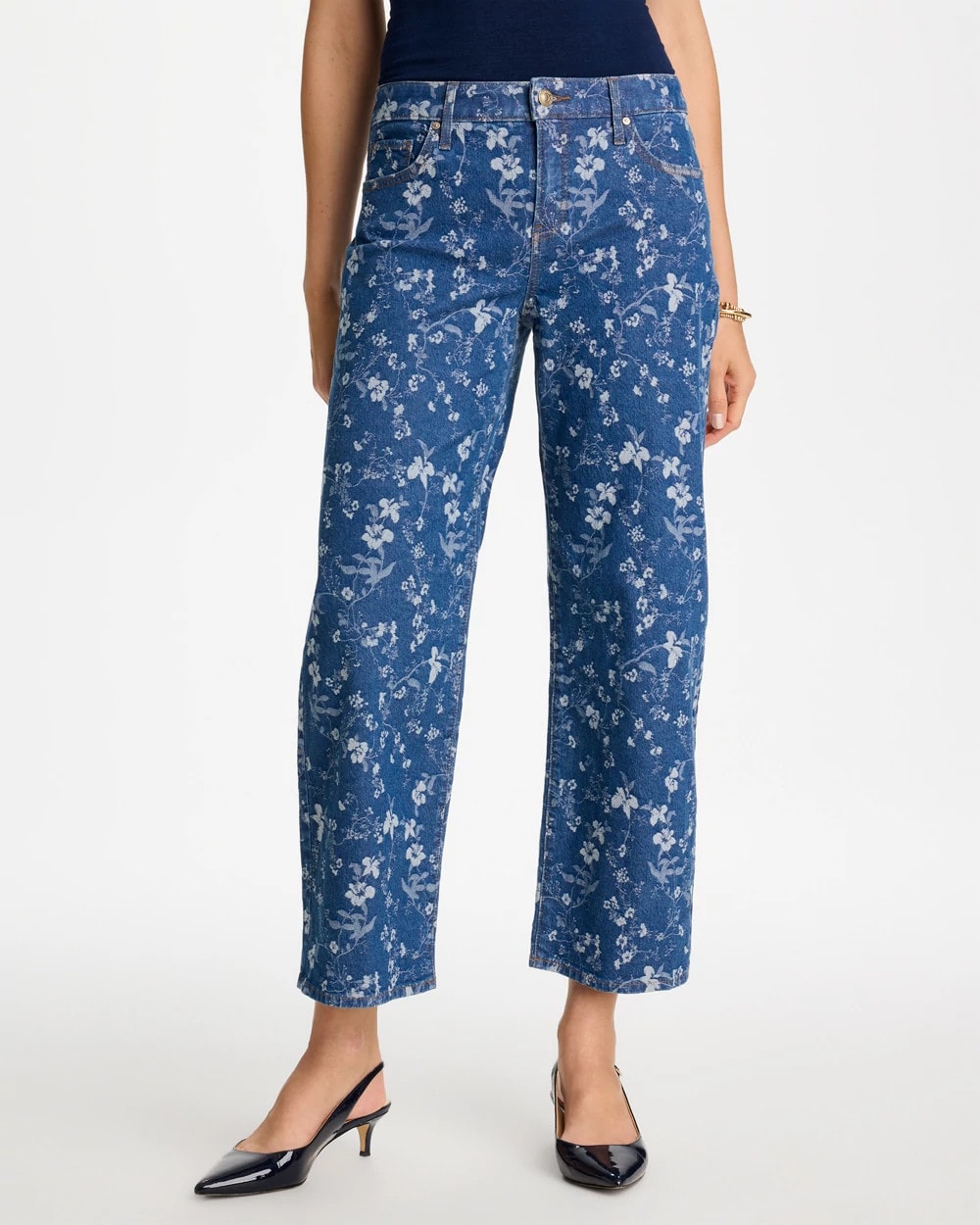 Chico's US - Girlfriend Wide Floral Crop Jean