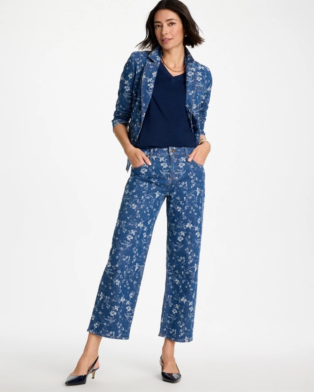 Chico's US - Girlfriend Wide Floral Crop Jean