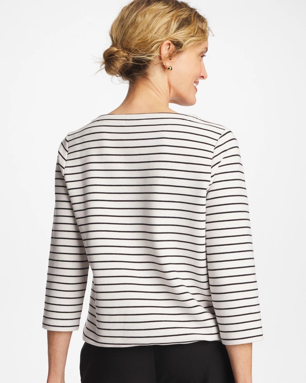 Chico's US - Zenergy® Striped Ottoman Drawstring Top