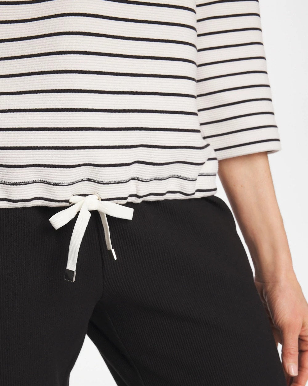 Chico's US - Zenergy® Striped Ottoman Drawstring Top