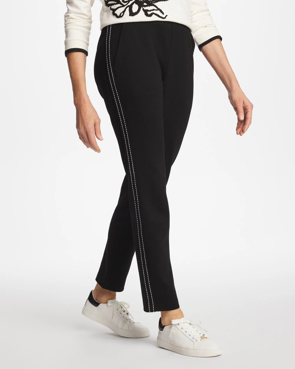 Chico's Discount - Zenergy® Double-Knit Pick Stitch Ankle Pants
