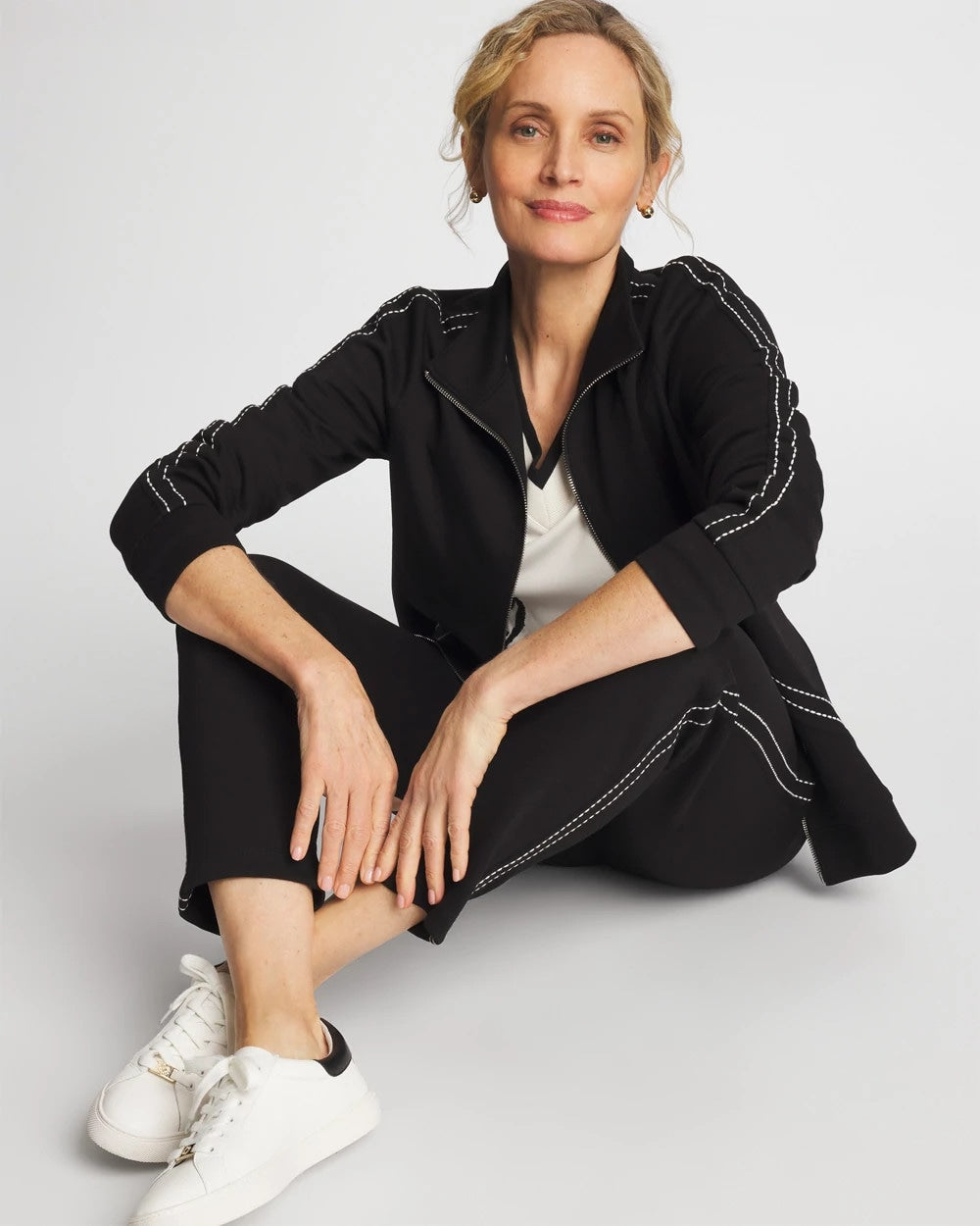 Chico's Discount - Zenergy® Double-Knit Pick Stitch Ankle Pants