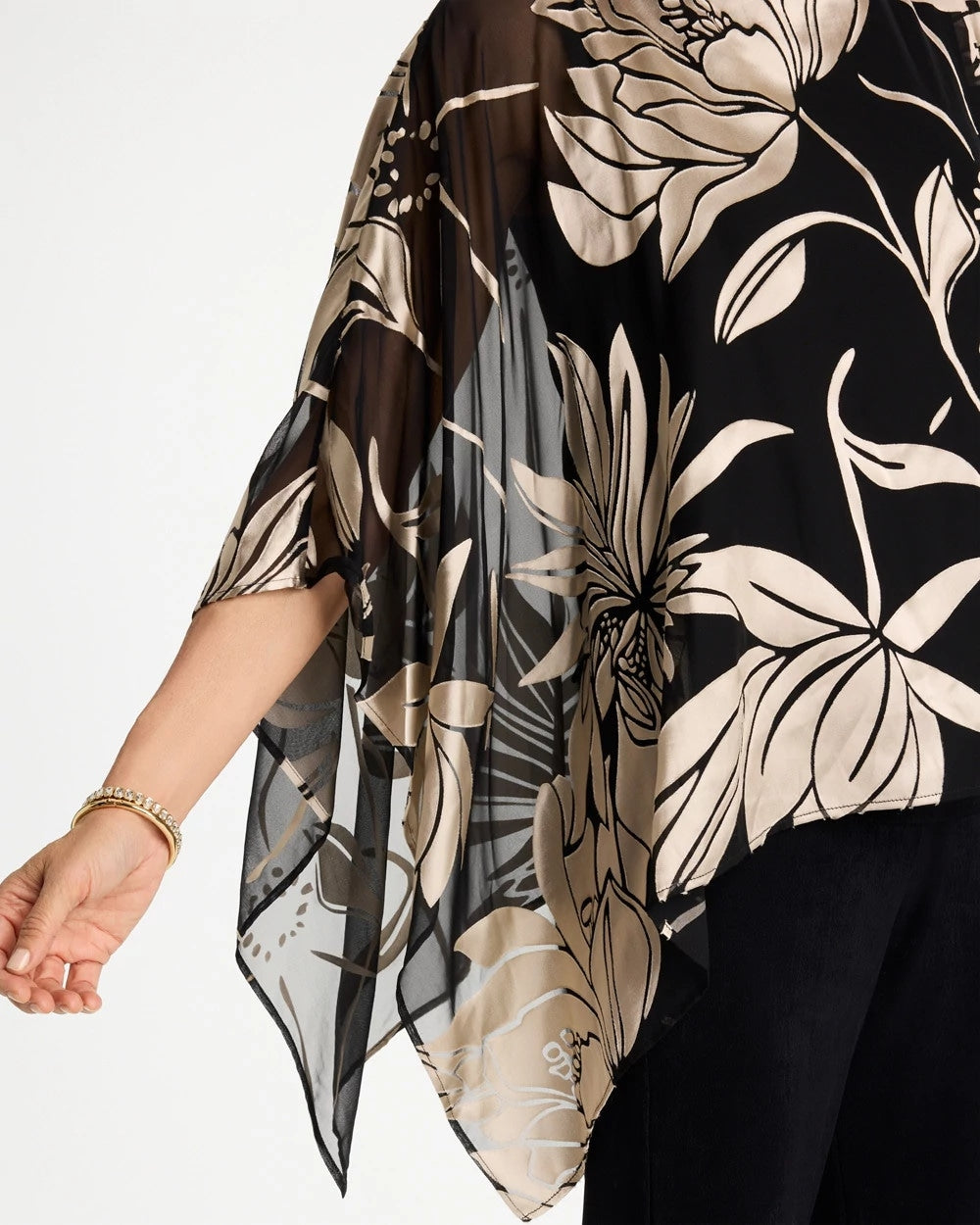 Chico's For Sale - Travelers™ Burnout Floral Chiffon Top
