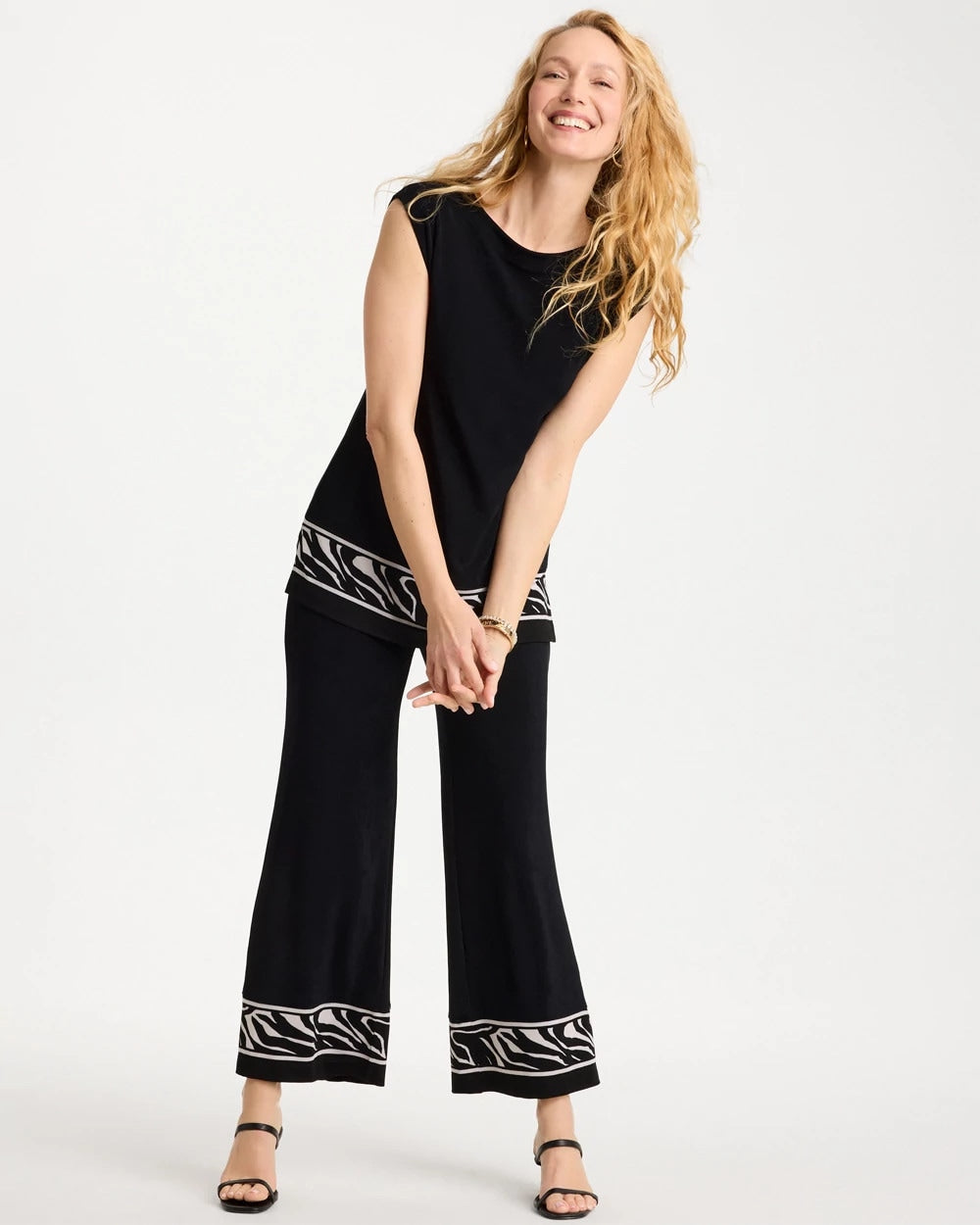 Chico's US - Travelers™ Abstract Zebra Trim Tunic