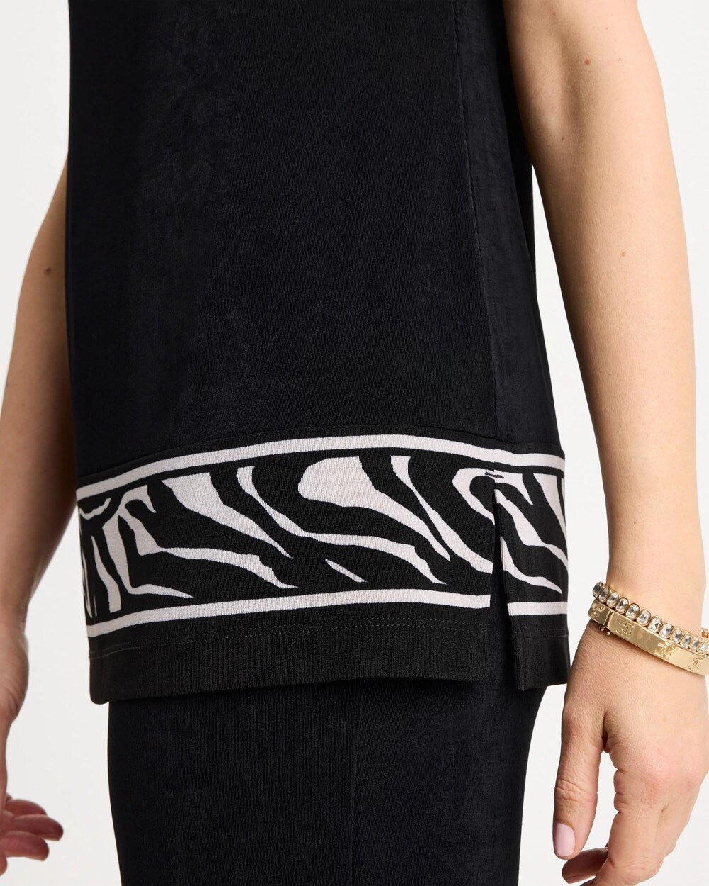 Chico's US - Travelers™ Abstract Zebra Trim Tunic