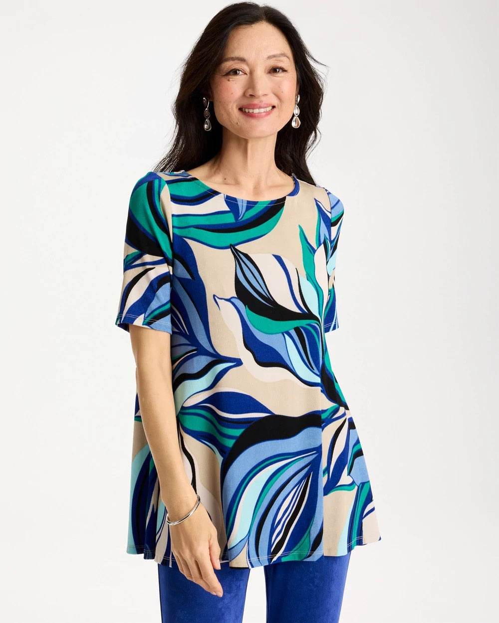 Chico's Discount - Travelers™ Marble Flora Swing Tunic