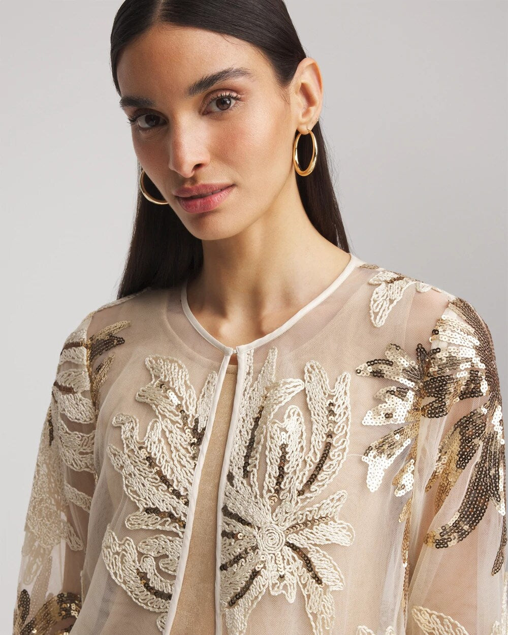 Chico's Sale - Travelers™ Collection Sequin-Mesh Jacket