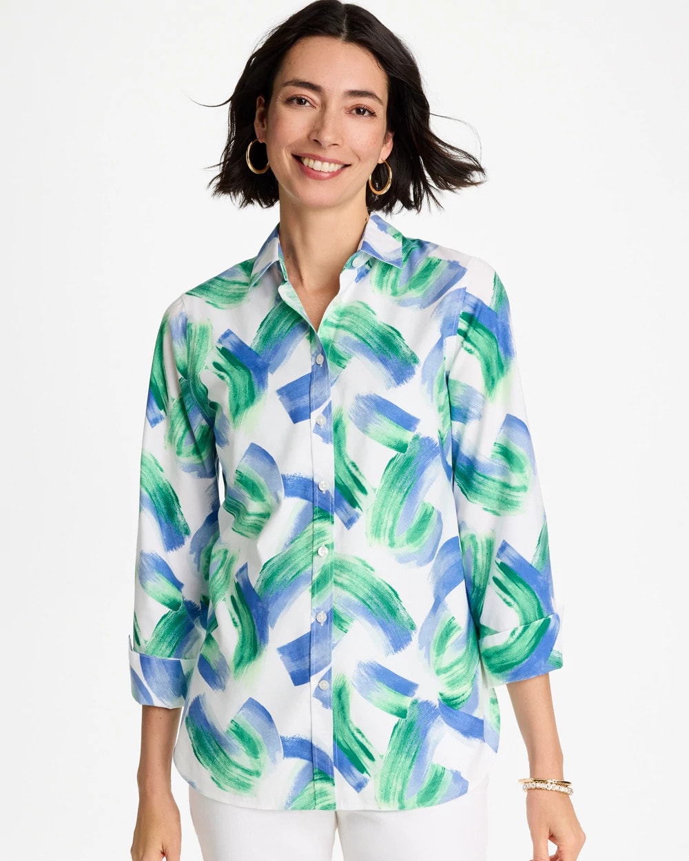Chico's Online - No Iron™ Printed Stretch Shirt