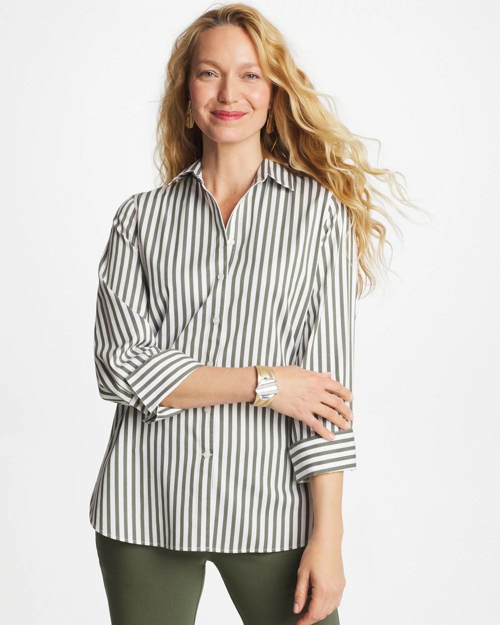 Chico's US - No Iron™ Stretch Striped Shirt