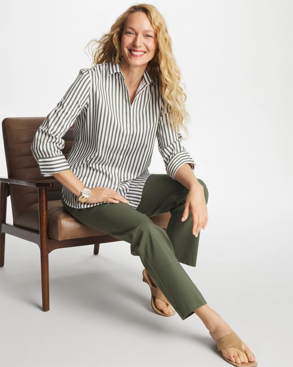 Chico's US - No Iron™ Stretch Striped Shirt