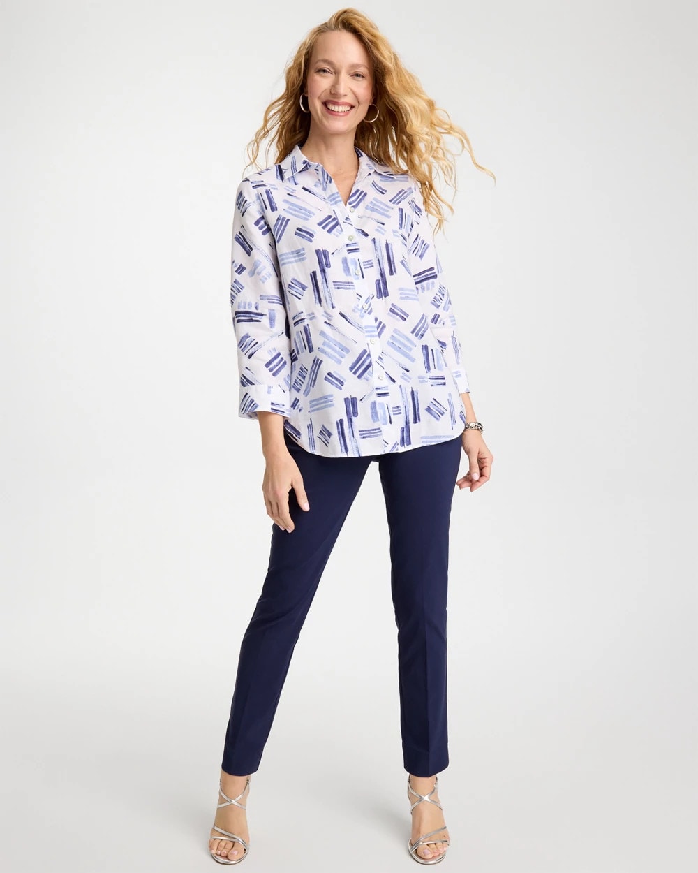 Chico's / No Iron™ Printed Linen Shirt