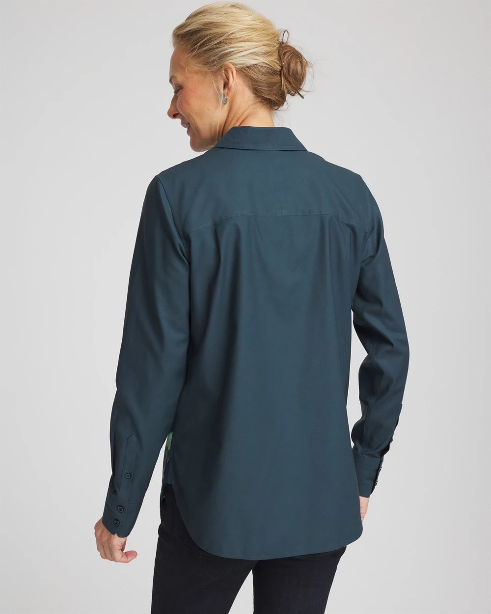 Chico's For Sale - No Iron™ Glacial Flora Sateen Shirt
