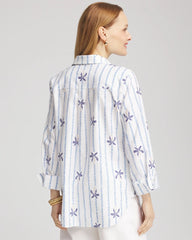 Chico's / No Iron™ Palm Striped Sateen Shirt