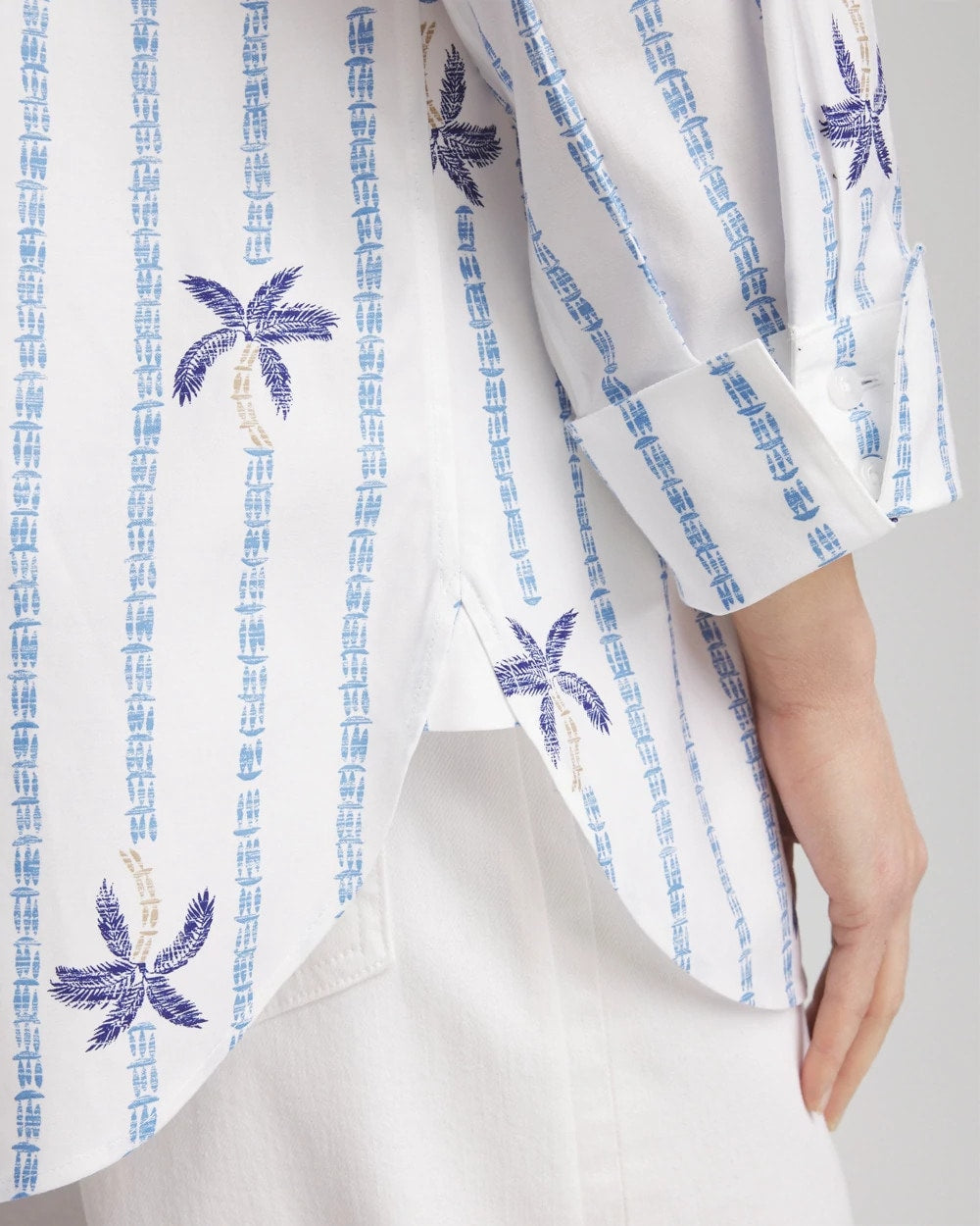 Chico's / No Iron™ Palm Striped Sateen Shirt