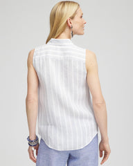Chico's Discount - No Iron™ Linen Tie-Front Sleeveless Shirt