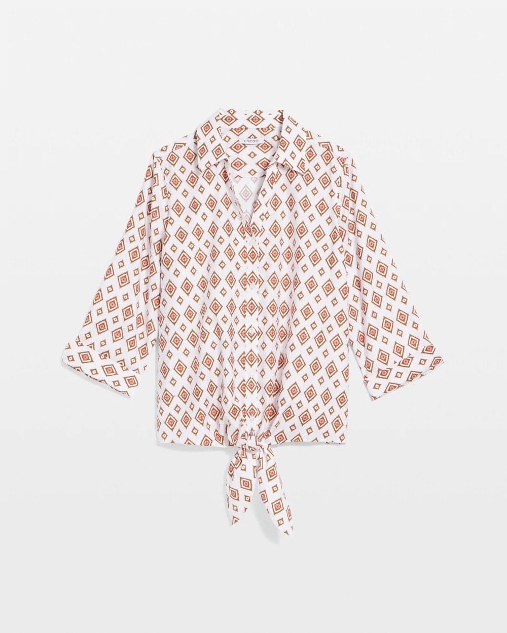 Chico's US - No Iron™ Tie-Front Geo-Print Shirt