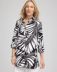 Chico's Sale - No Iron™ Printed Palms Button Down Tunic