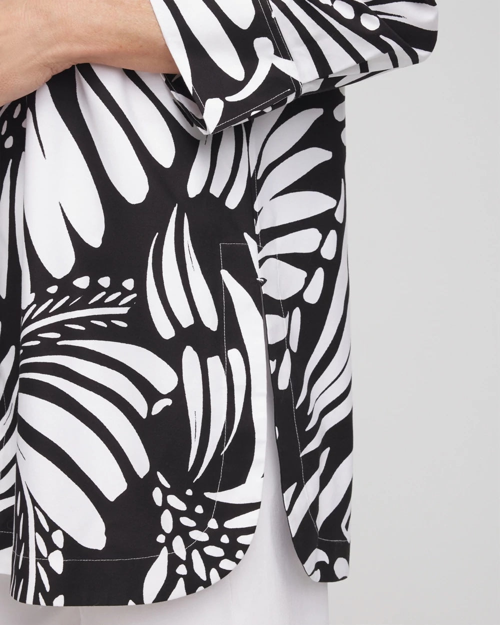 Chico's Sale - No Iron™ Printed Palms Button Down Tunic