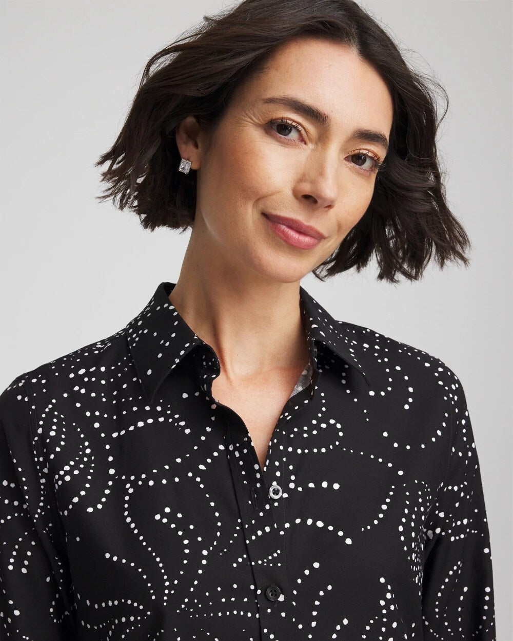 Chico's Outlet - No Iron™ Findot Print Sateen Shirt