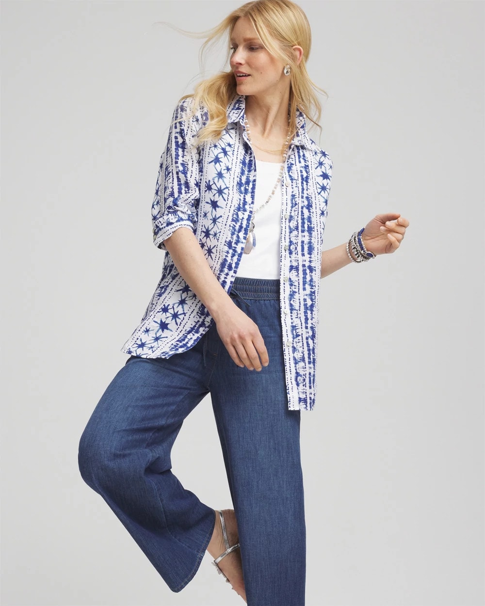 Chico's US - No Iron™ Star Print Linen Shirt