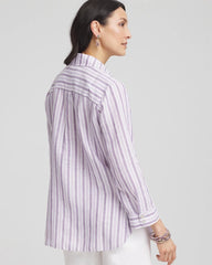 Chico's / No Iron™ Plum Striped Linen Shirt