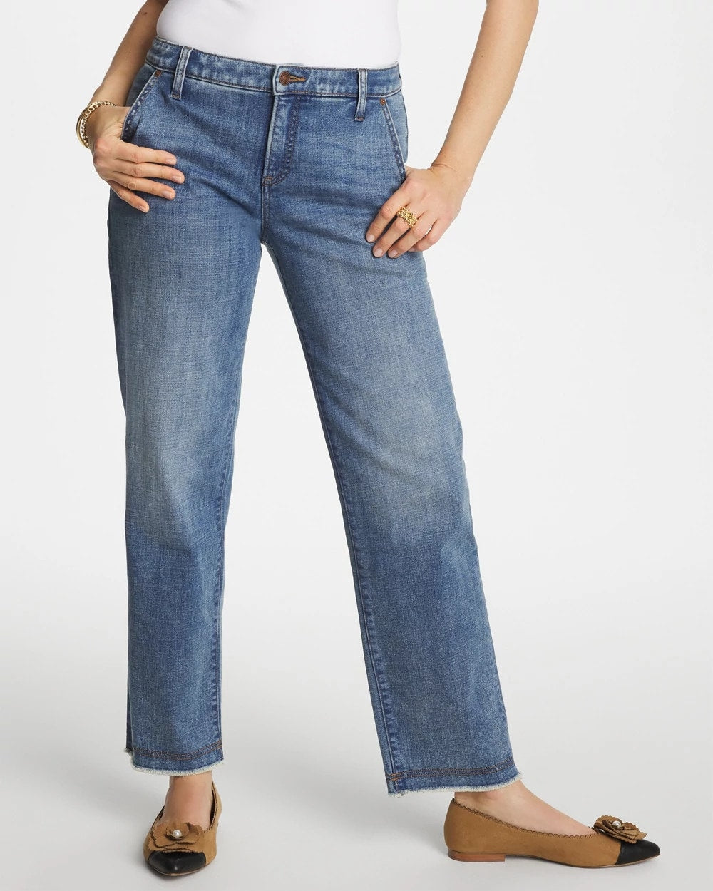 Chico's Outlet - Girlfriend Straight Ankle Jeans