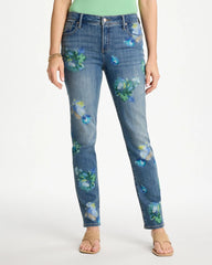 Chico's Discount - Girlfriend Slim Floral Ankle Jeans