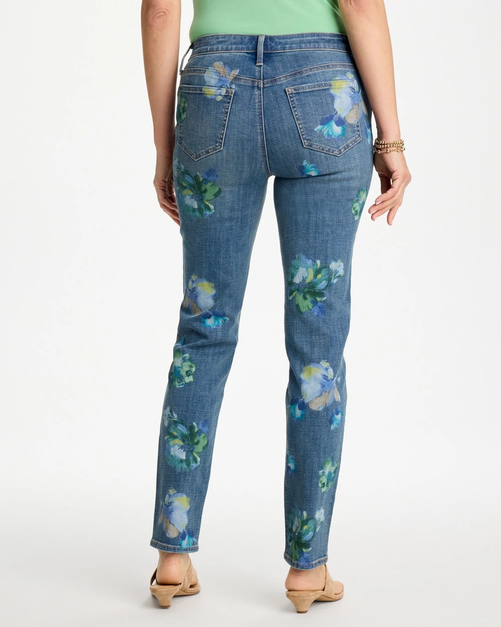 Chico's Discount - Girlfriend Slim Floral Ankle Jeans