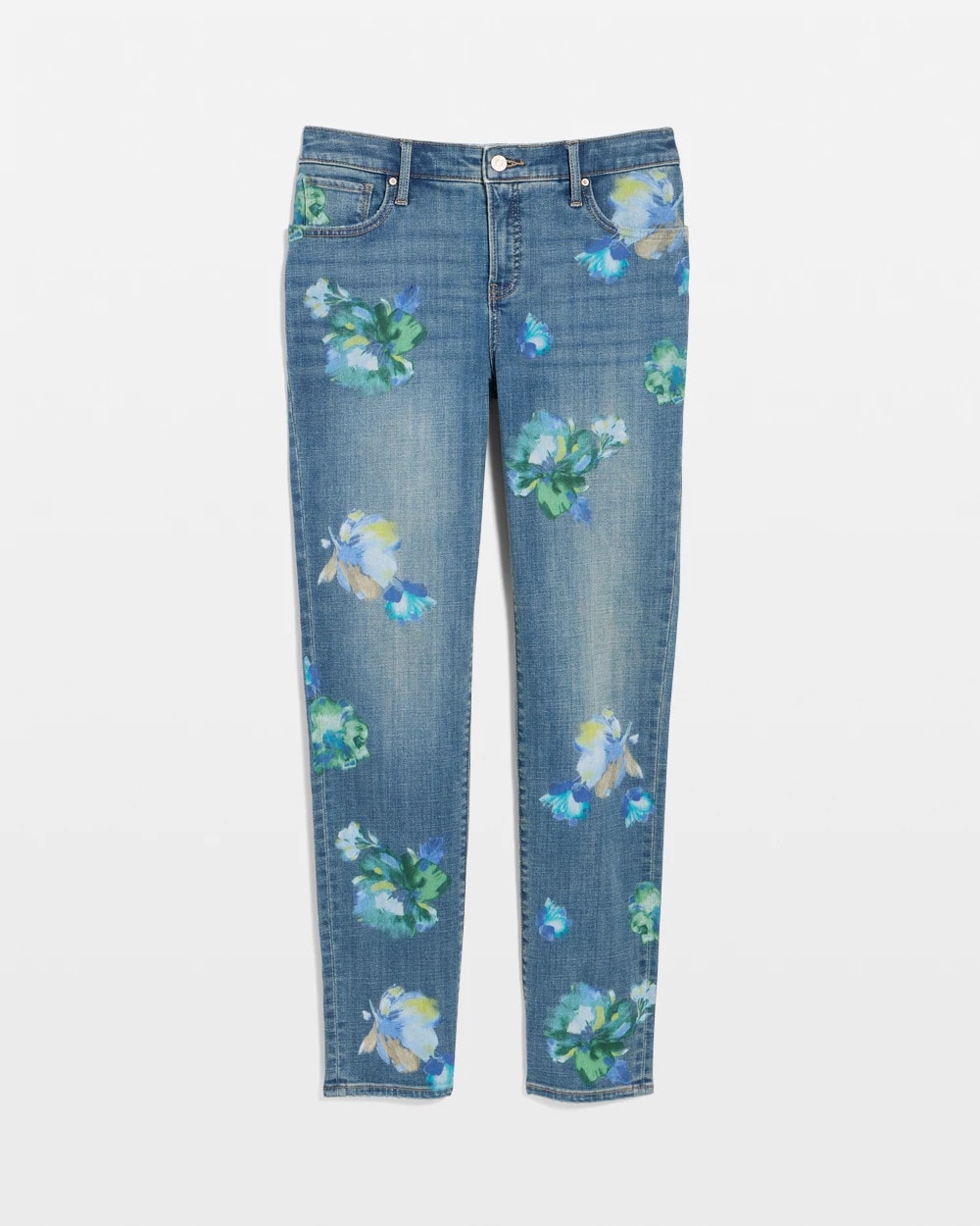 Chico's Discount - Girlfriend Slim Floral Ankle Jeans